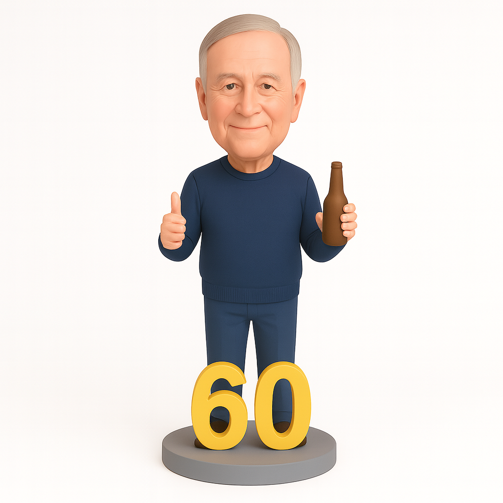 Custom Birthday Bobblehead with Beer Bottle | Personalized Celebration Gift