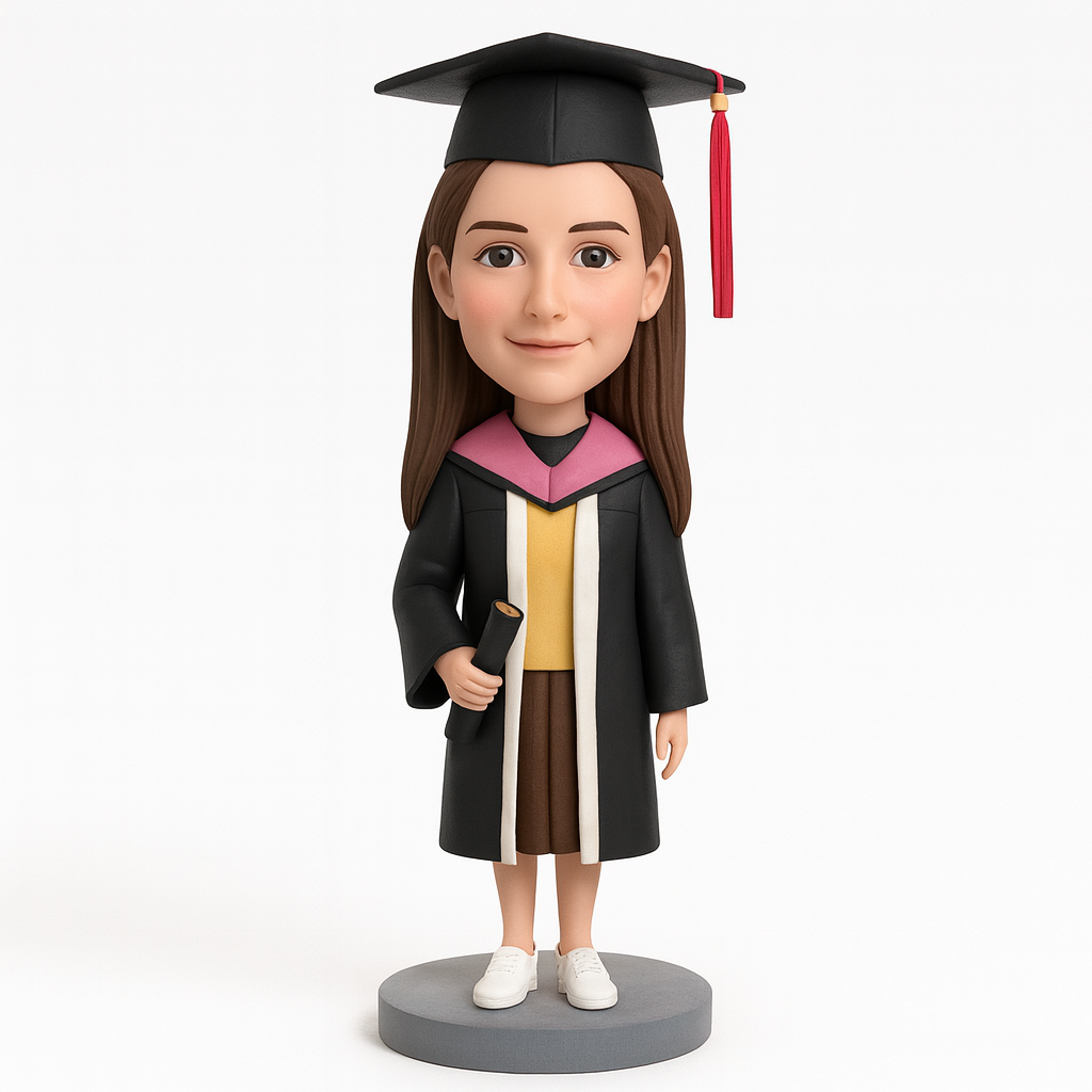 Graduation Series Custom Bobblehead – Personalized Female Graduate Figurine Gift