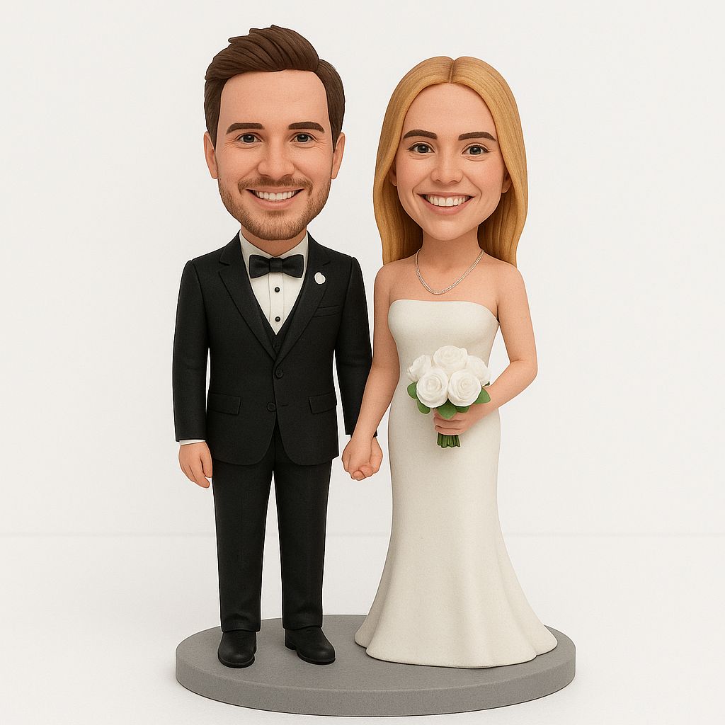 Wedding Couple Bobblehead – Personalized Bride & Groom Keepsake Gift