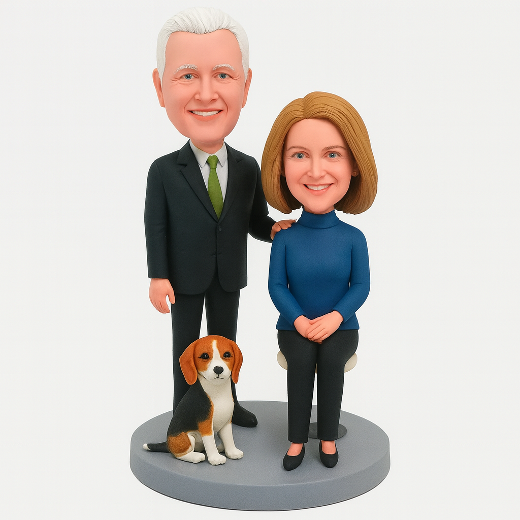 Happy Family with Pets Bobblehead