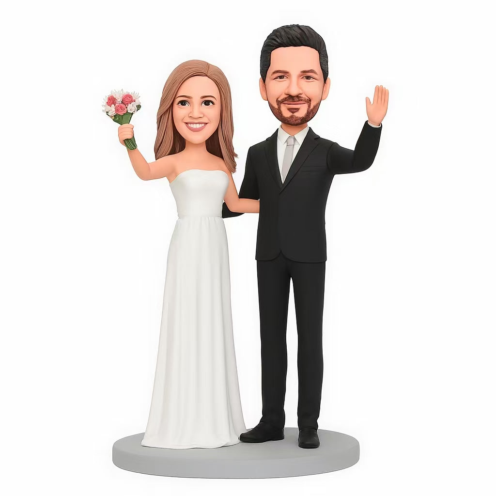 Wedding Celebration Couple Bobblehead – Personalized Gift & Keepsake