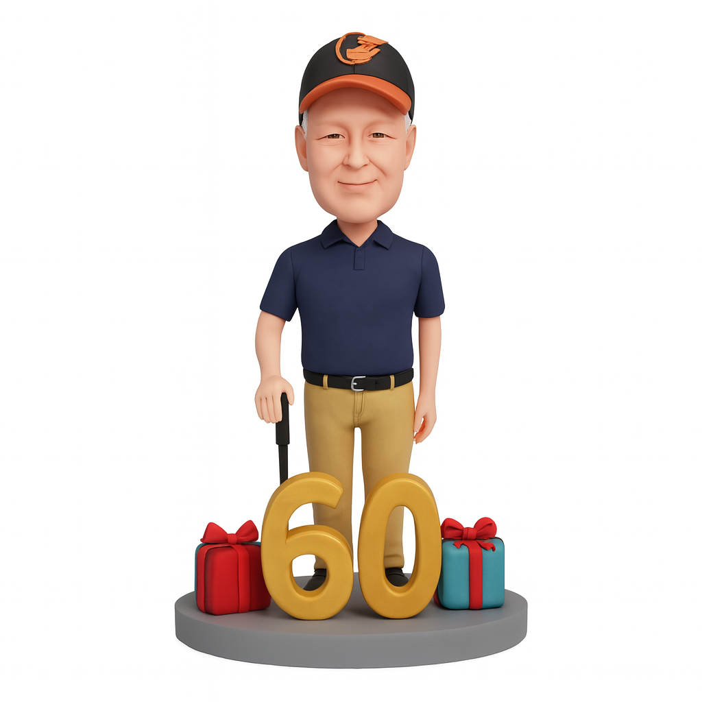 Custom Birthday Bobblehead in Casual Cap | Personalized All-Ages Gift