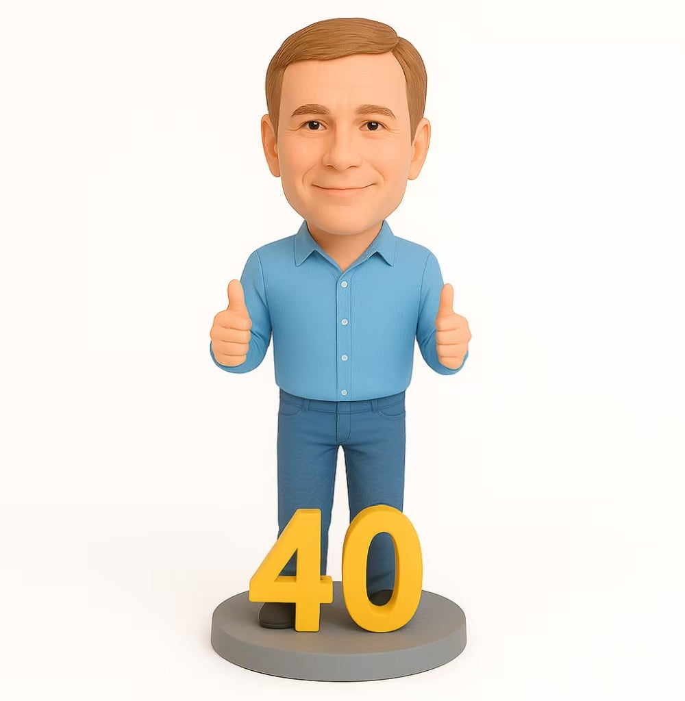 Custom Birthday Bobblehead with Thumbs-Up Pose | Personalized Celebration Gift