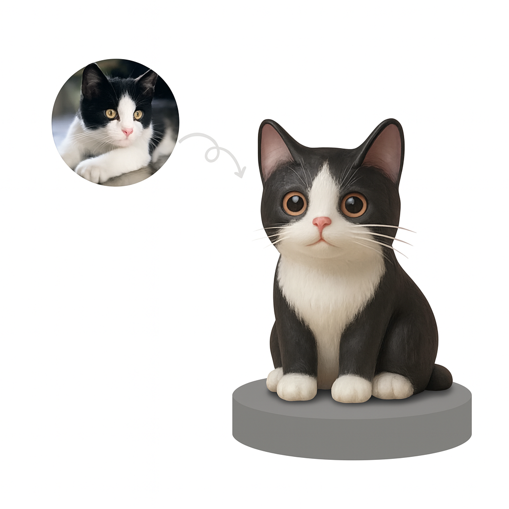 Custom Pet Bobblehead – Personalized Cat Figurine Gift for Pet Lovers