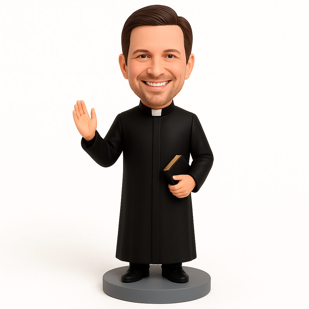 Custom Pastor Bobblehead – Personalized Clergy Figurine for Church Gifts & Celebrations
