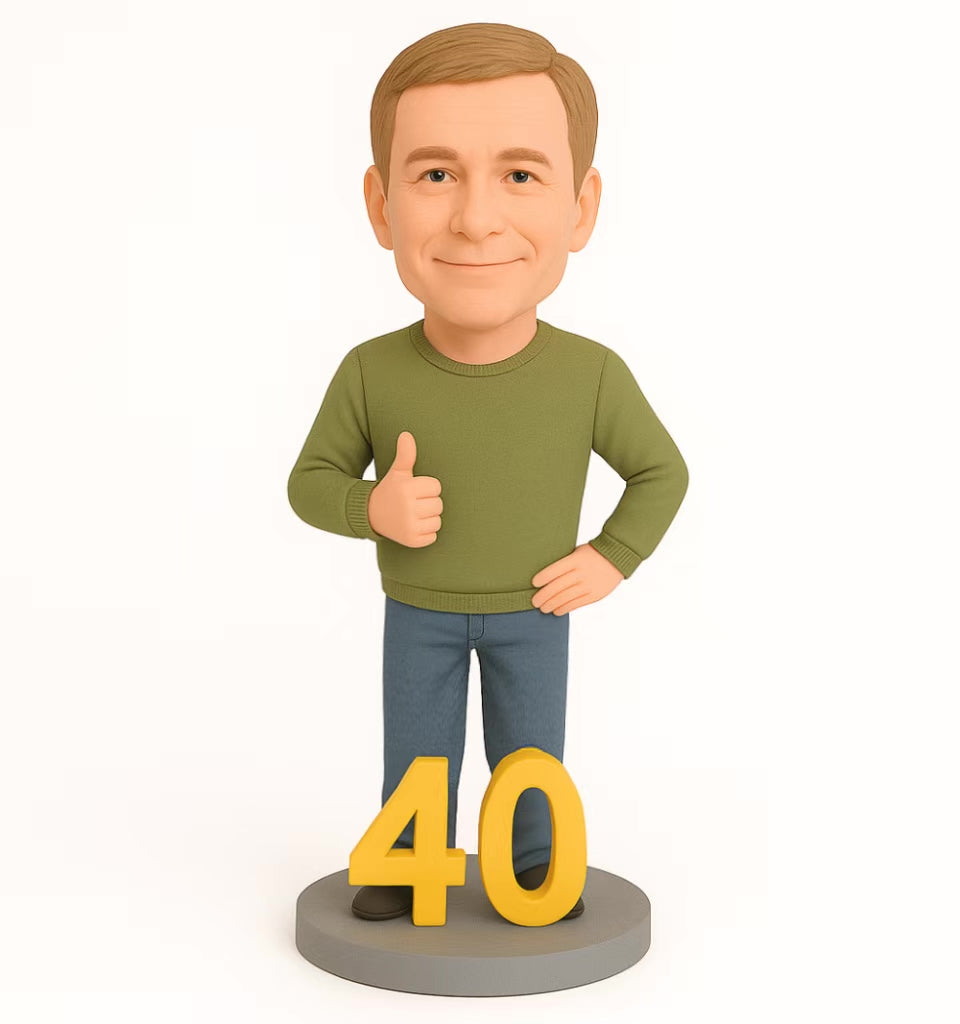 Custom Birthday Bobblehead with Thumbs-Up | Personalized All-Ages Birthday Gift