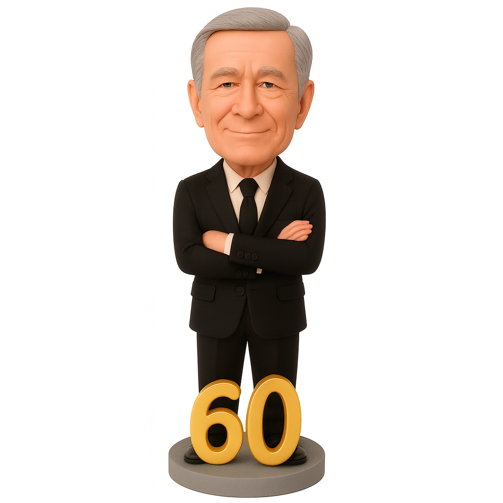 Custom Birthday Bobblehead with Crossed Arms | Personalized Gift for Any Celebration
