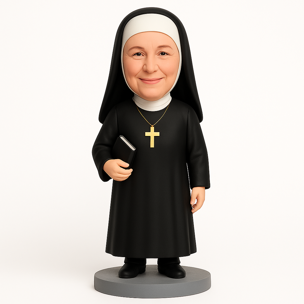 Custom Nun Bobblehead – Special Religious Figurine Gift for Sisters & Church Communities