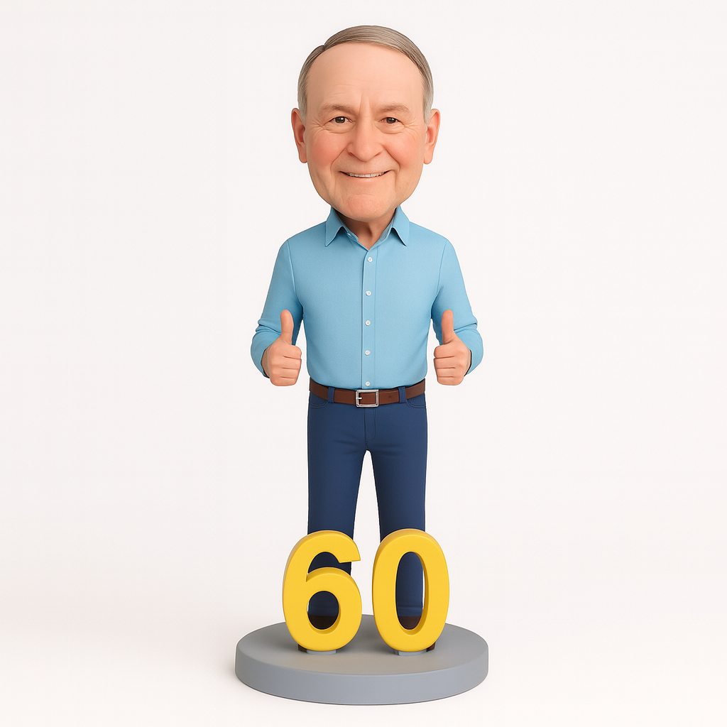 Custom Birthday Bobblehead with Hands in Pockets | Personalized Gift for Anyone