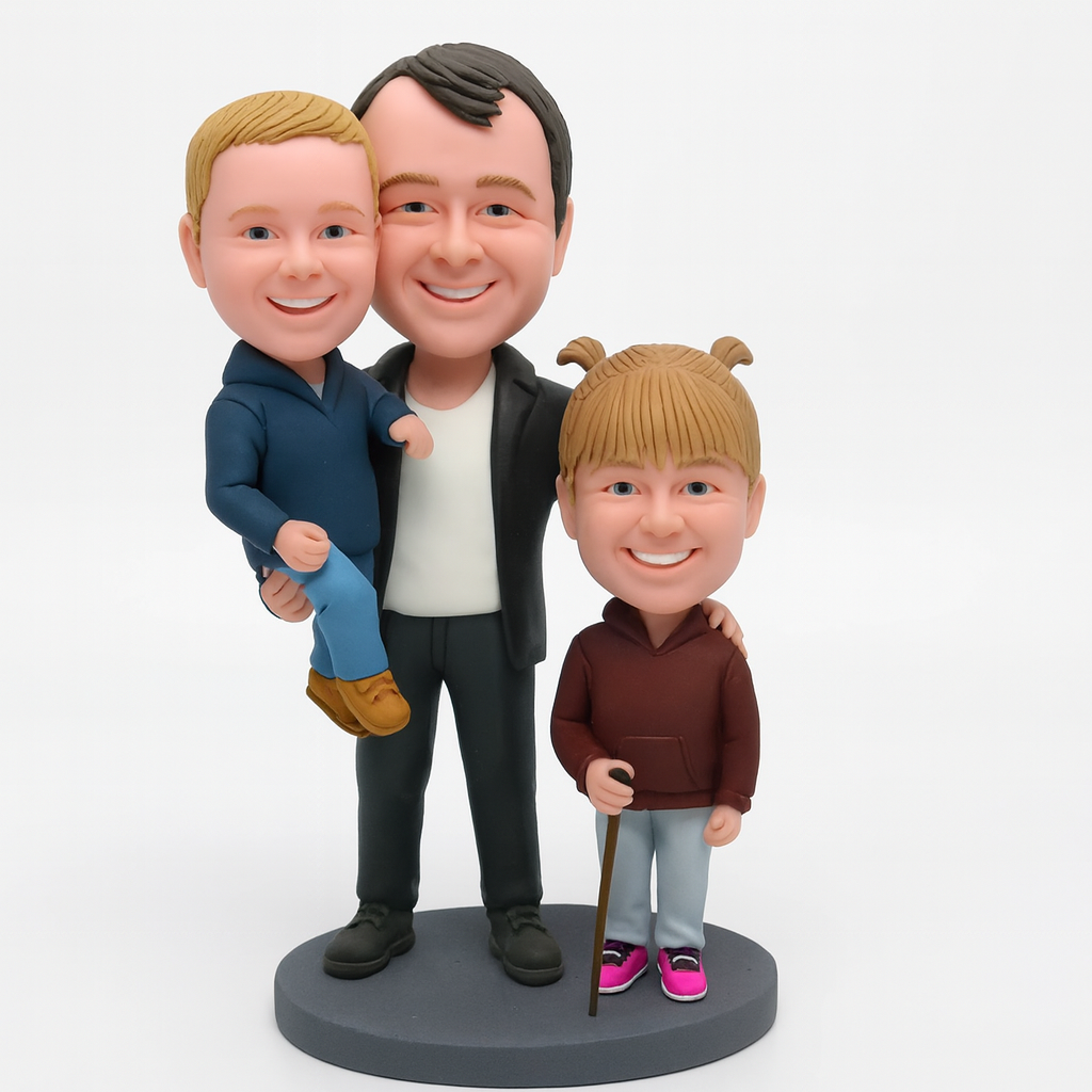 Father & Kids Family Bobblehead