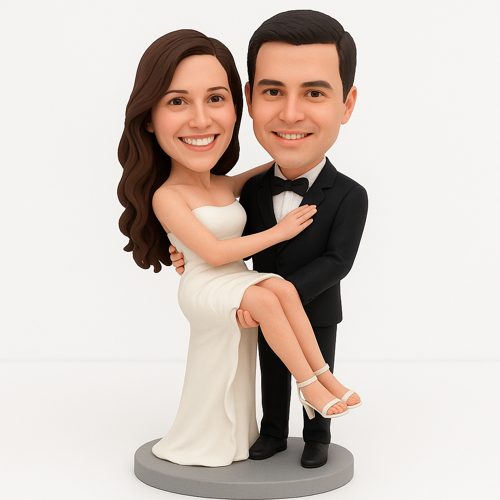 Romantic Wedding Bobblehead – Bride Lift Pose Keepsake Gift