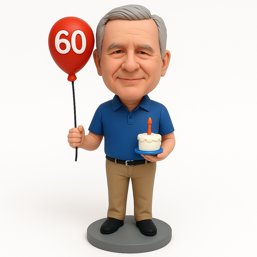 Custom Birthday Bobblehead with Balloon | Personalized Celebration Gift