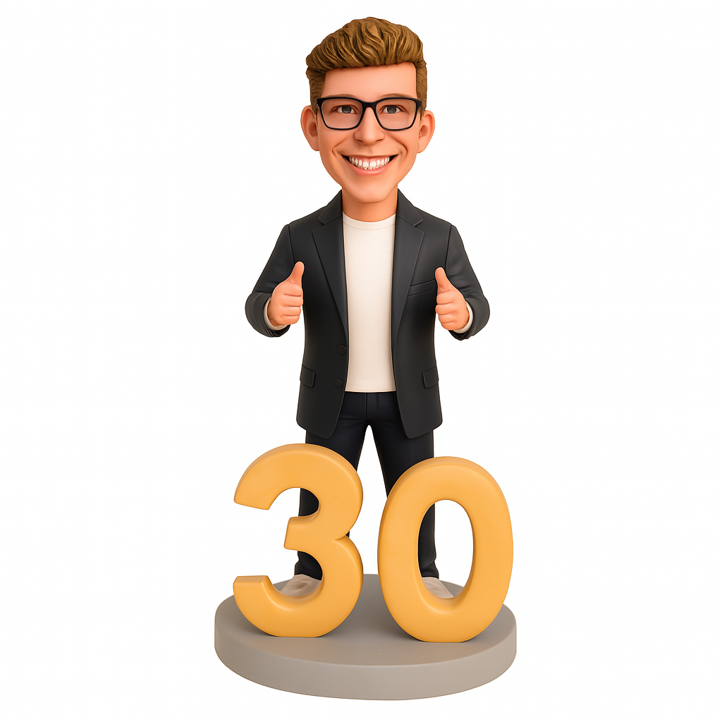 Stylish Young Man Custom Bobblehead – Personalized Birthday Gift