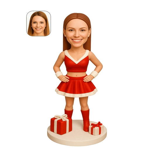 Custom Christmas Girl Bobblehead with Gifts