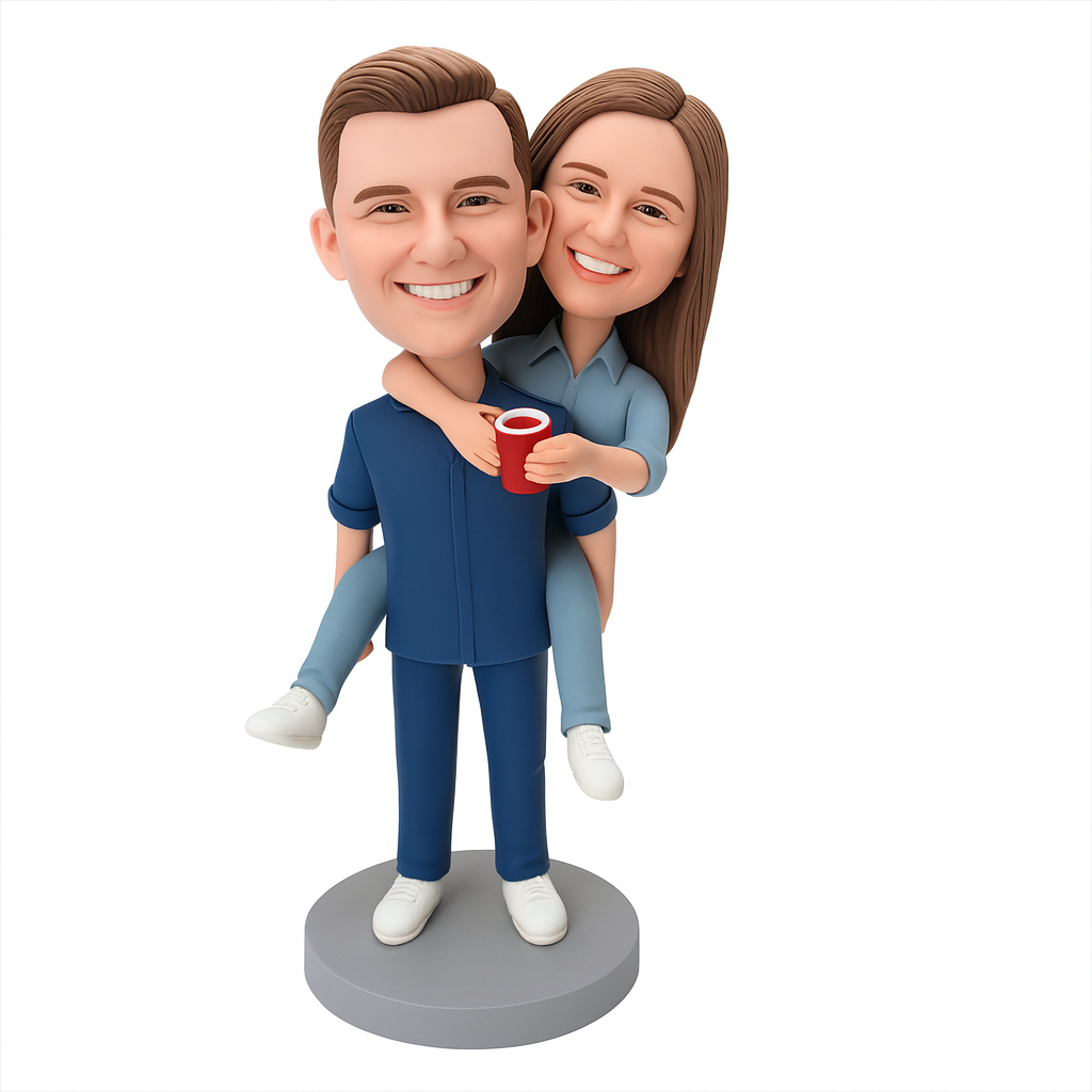 Custom Playful Couple Bobblehead – Personalized Anniversary & Love Gift