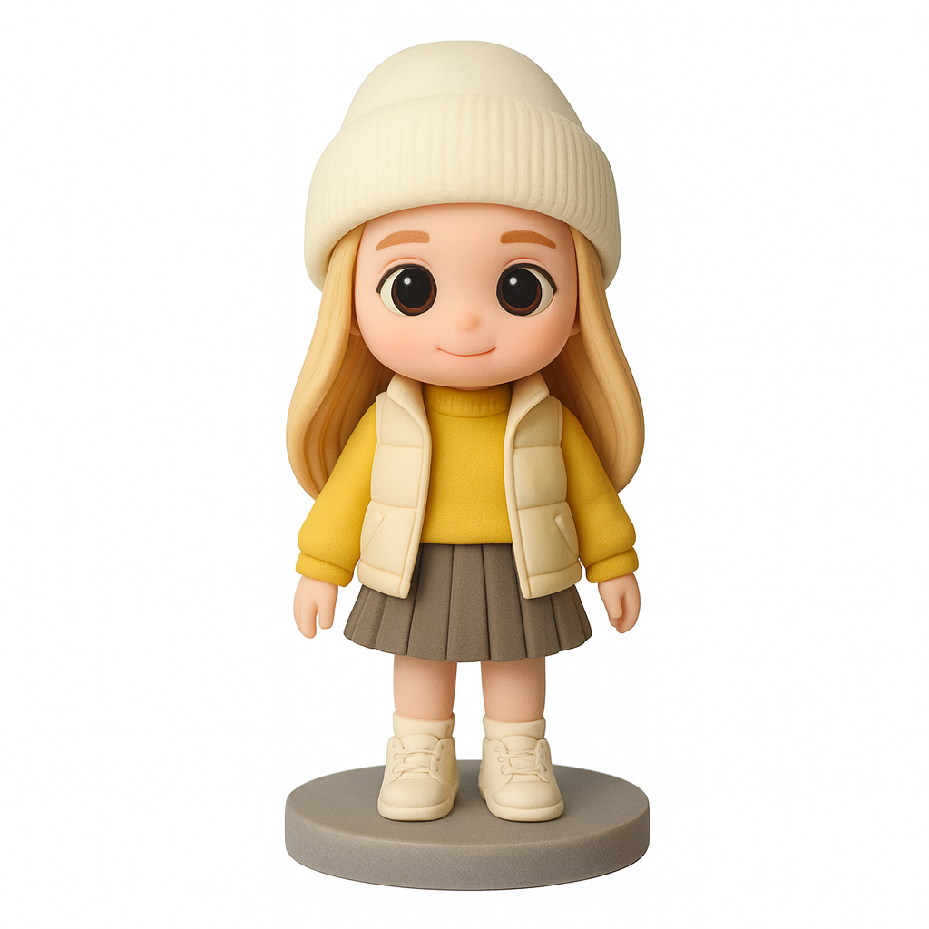 Custom Cartoon Female Bobblehead From Your Photo Personalized 3D Figurine Gift for Her