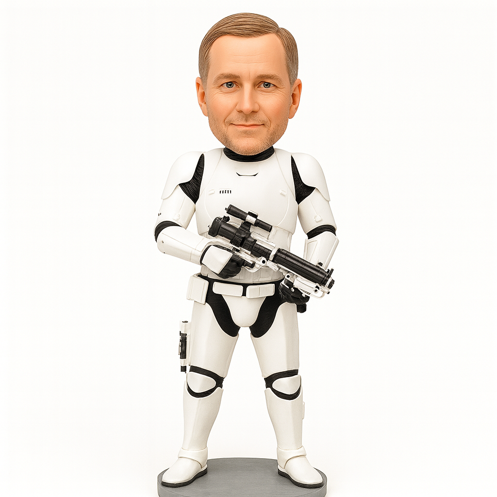 Custom Space Trooper Bobblehead | Personalized Sci-Fi Armor Figurine | Unique Gift for Men