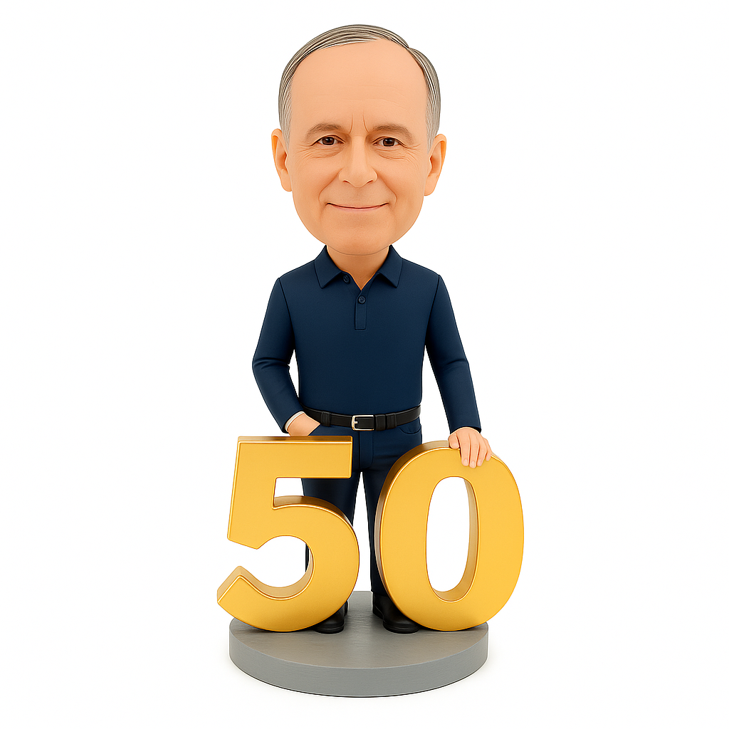 Custom Birthday Bobblehead with Hands in Pockets | Personalized Gift for Him