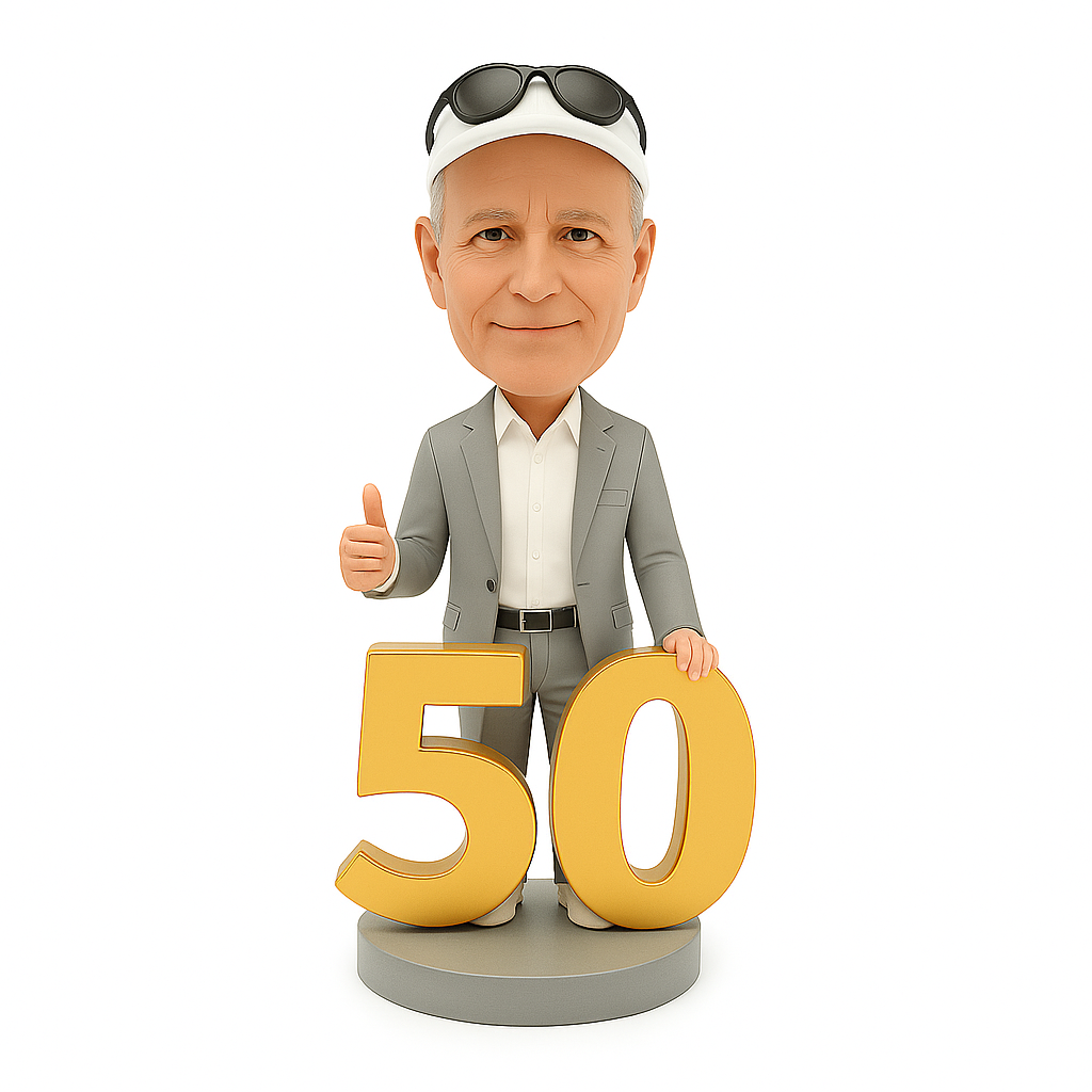Custom Birthday Bobblehead with Sunglasses | Cool Personalized Gift for Him