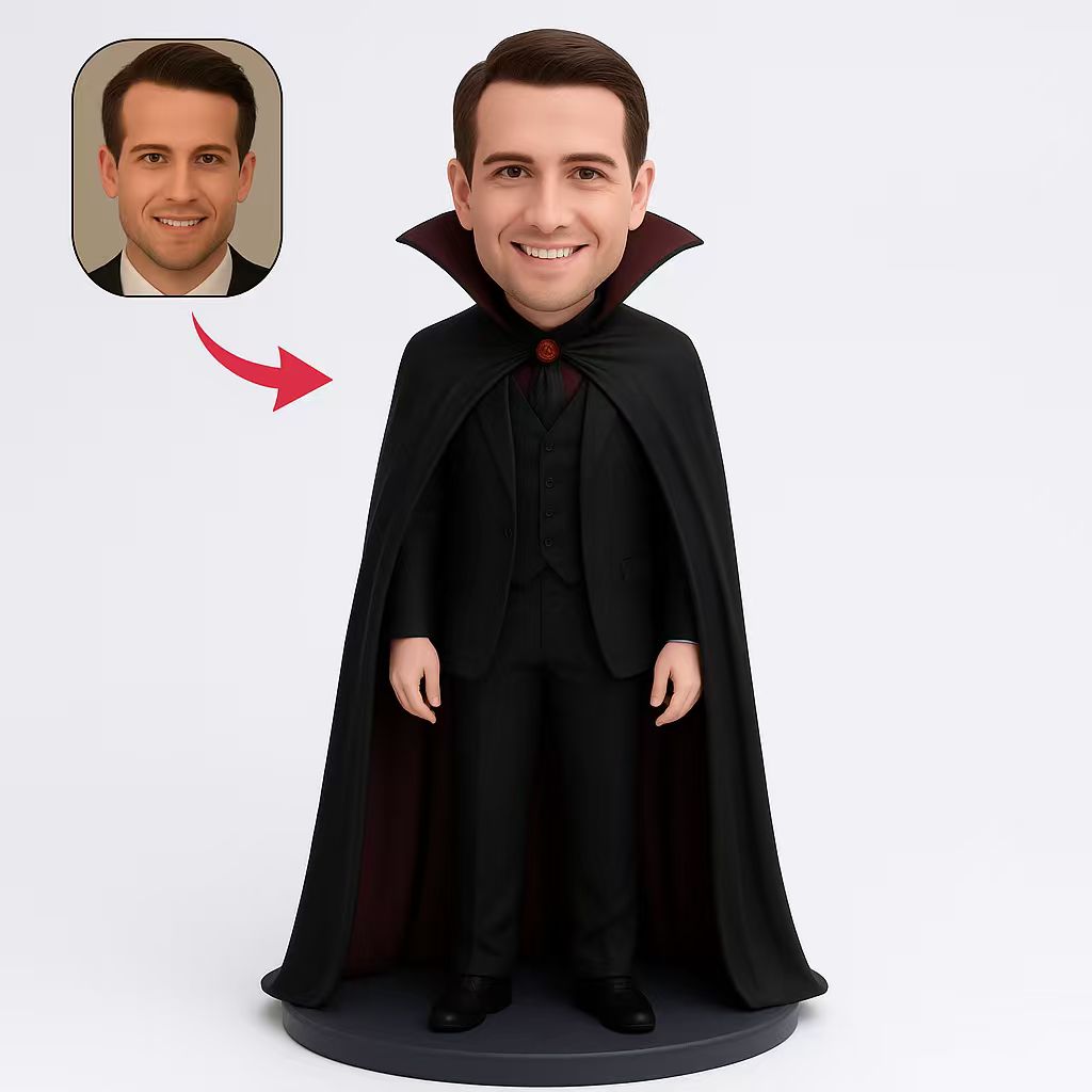 Custom Vampire Bobblehead in Cloak