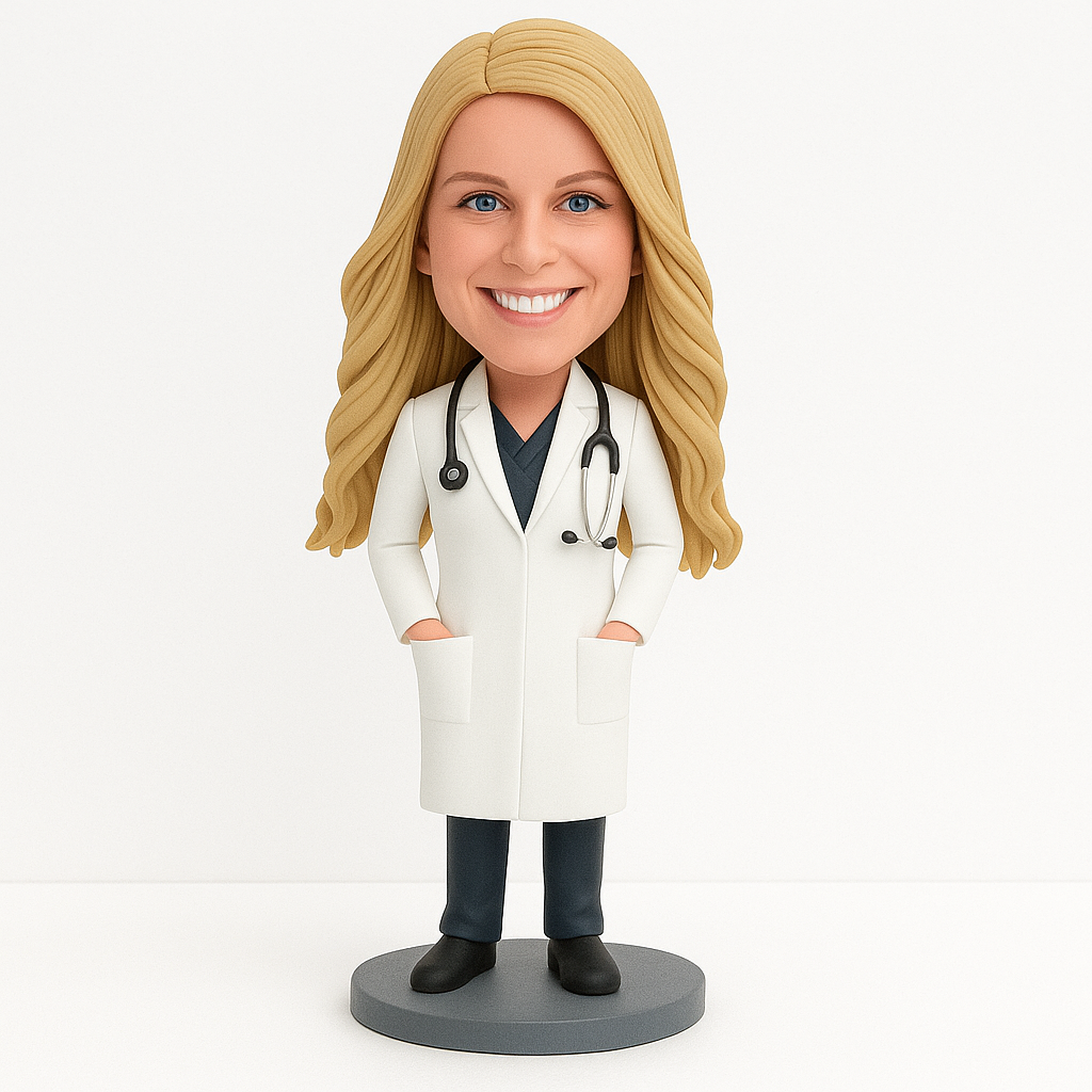 Custom Female Doctor Bobblehead - Personalized Medical Figurine