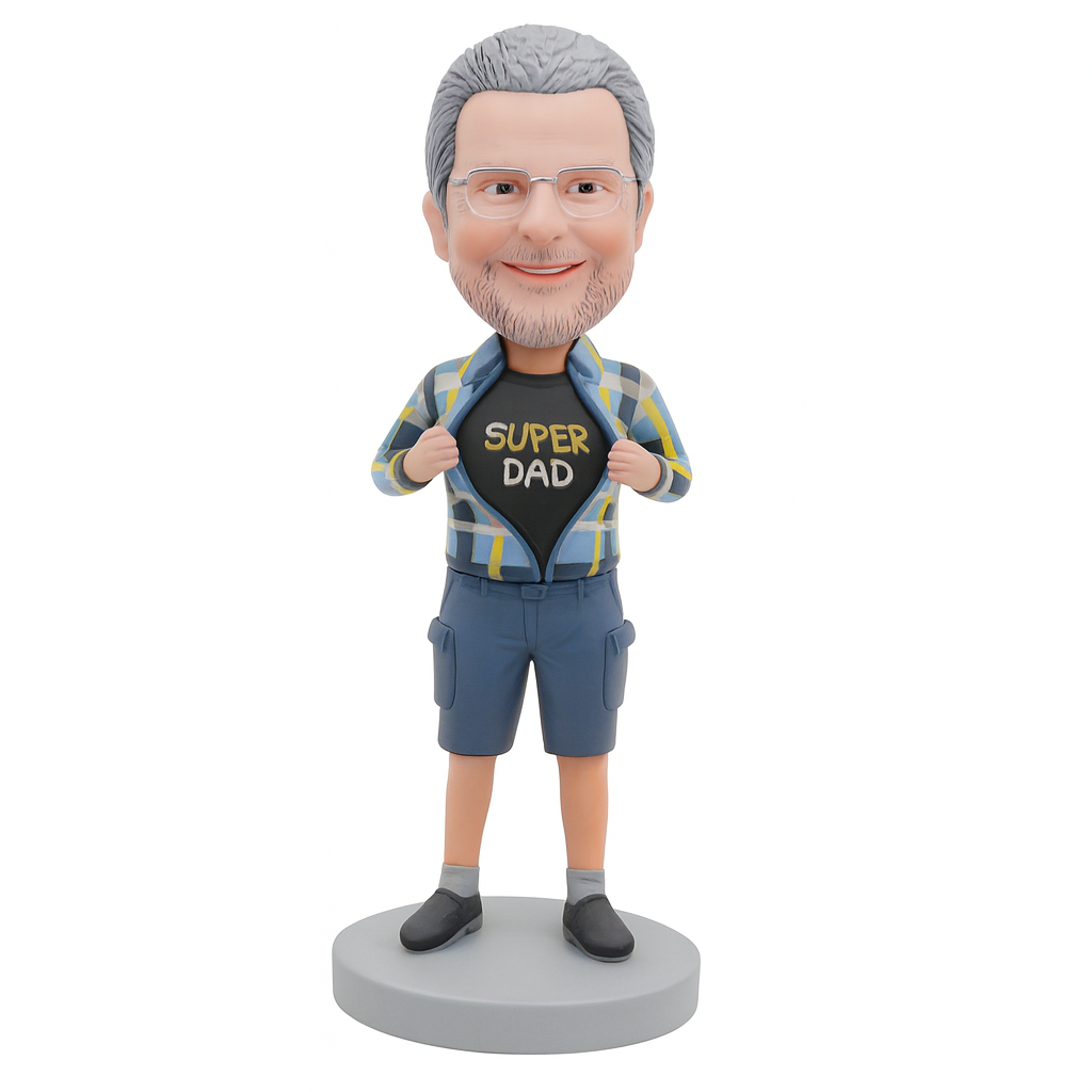 Custom Super Dad Bobblehead Figurine – Father’s Day Gift