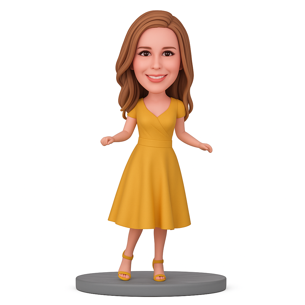Custom Mother’s Day Bobblehead in Yellow Dress