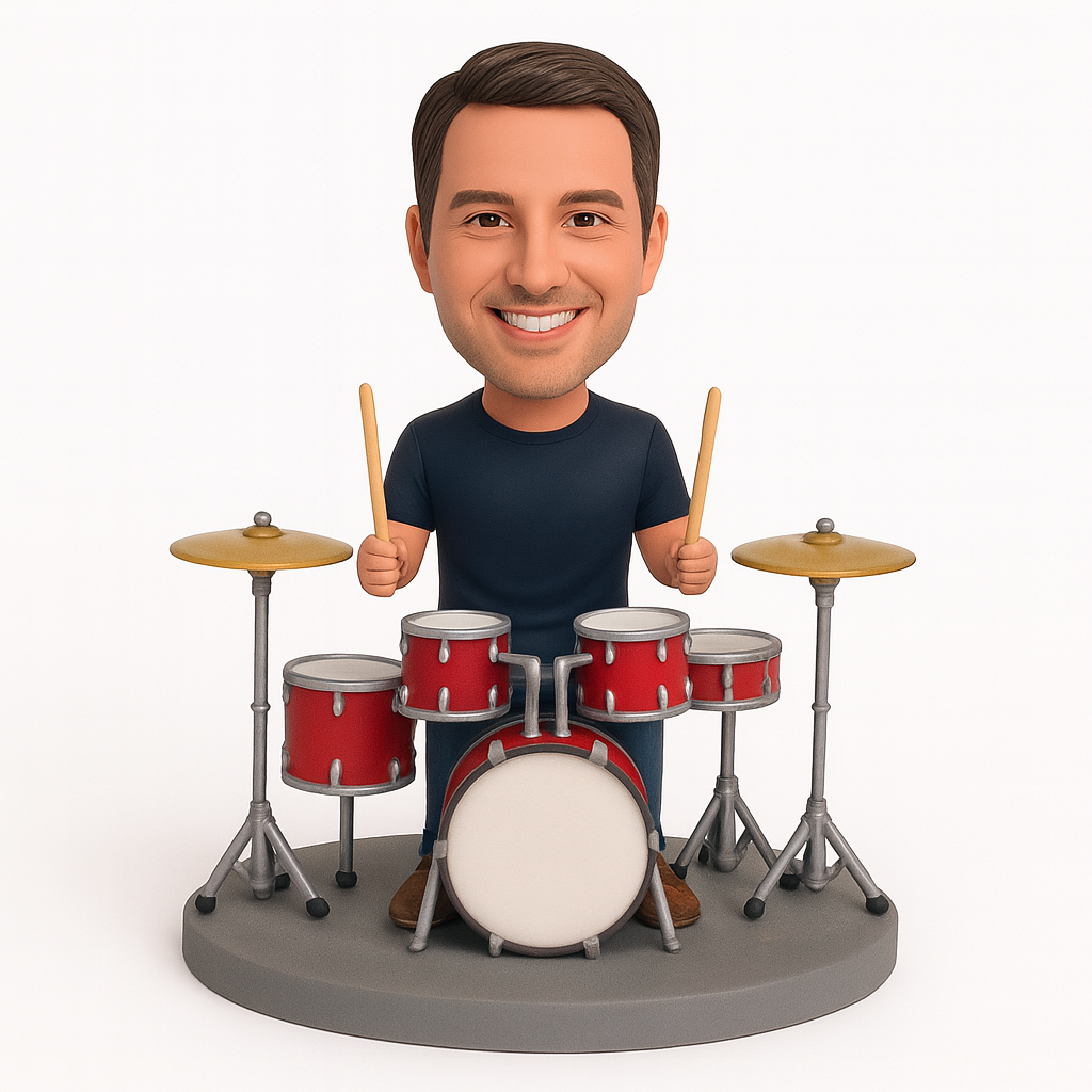 Custom Drummer Bobblehead - Personalized Music Figurine