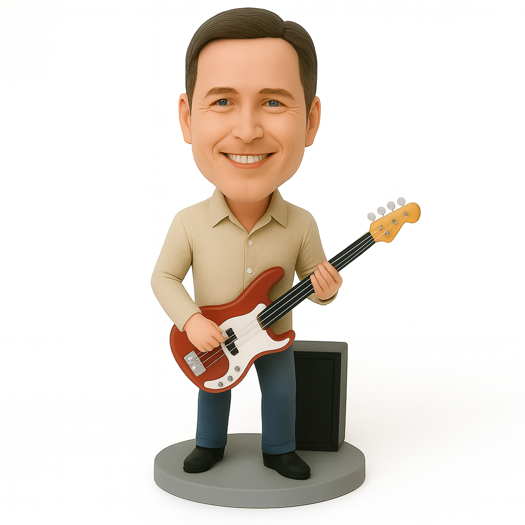 Custom Guitar Player Bobblehead - Personalized Music Figurine