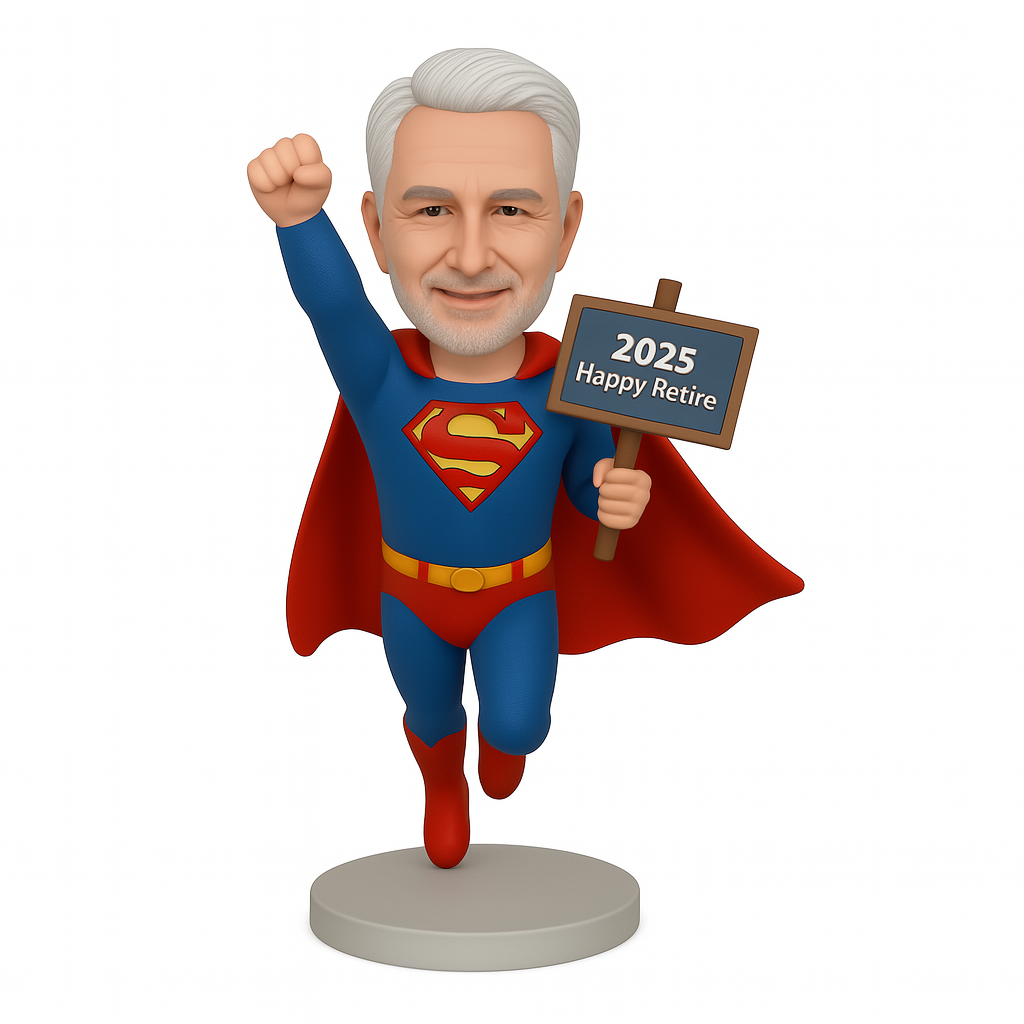 Retirement Superhero Grandpa Bobblehead