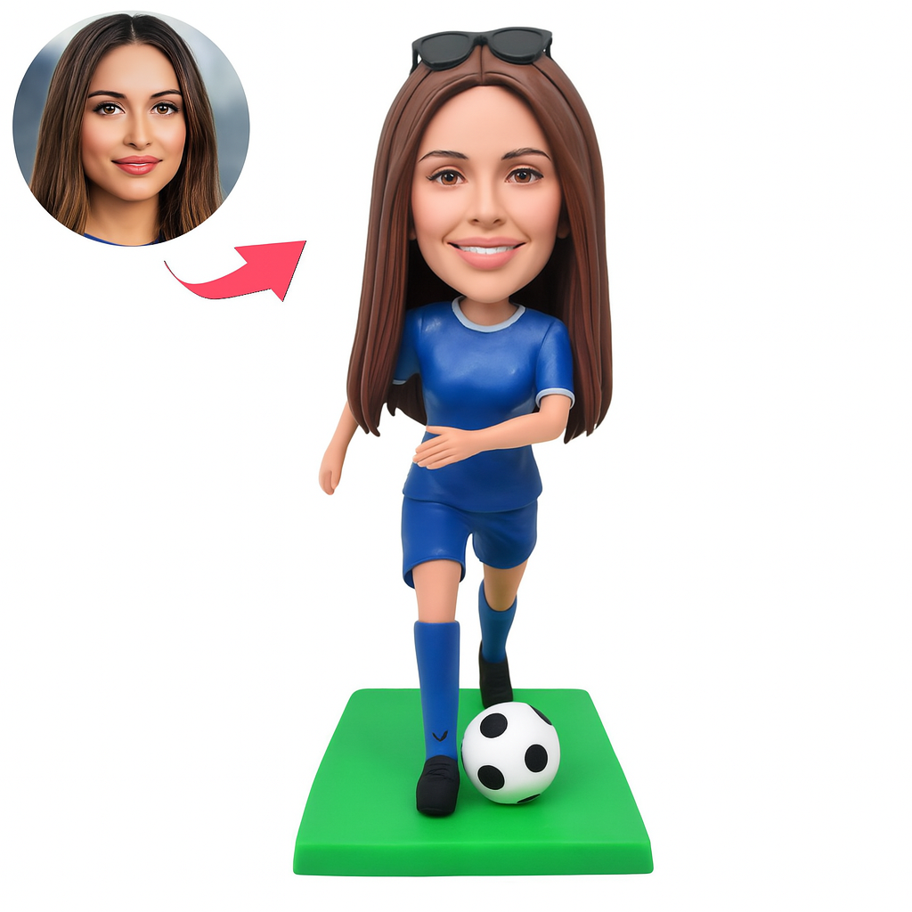 Custom Female Soccer Bobblehead – Personalized Sports Gift for Her