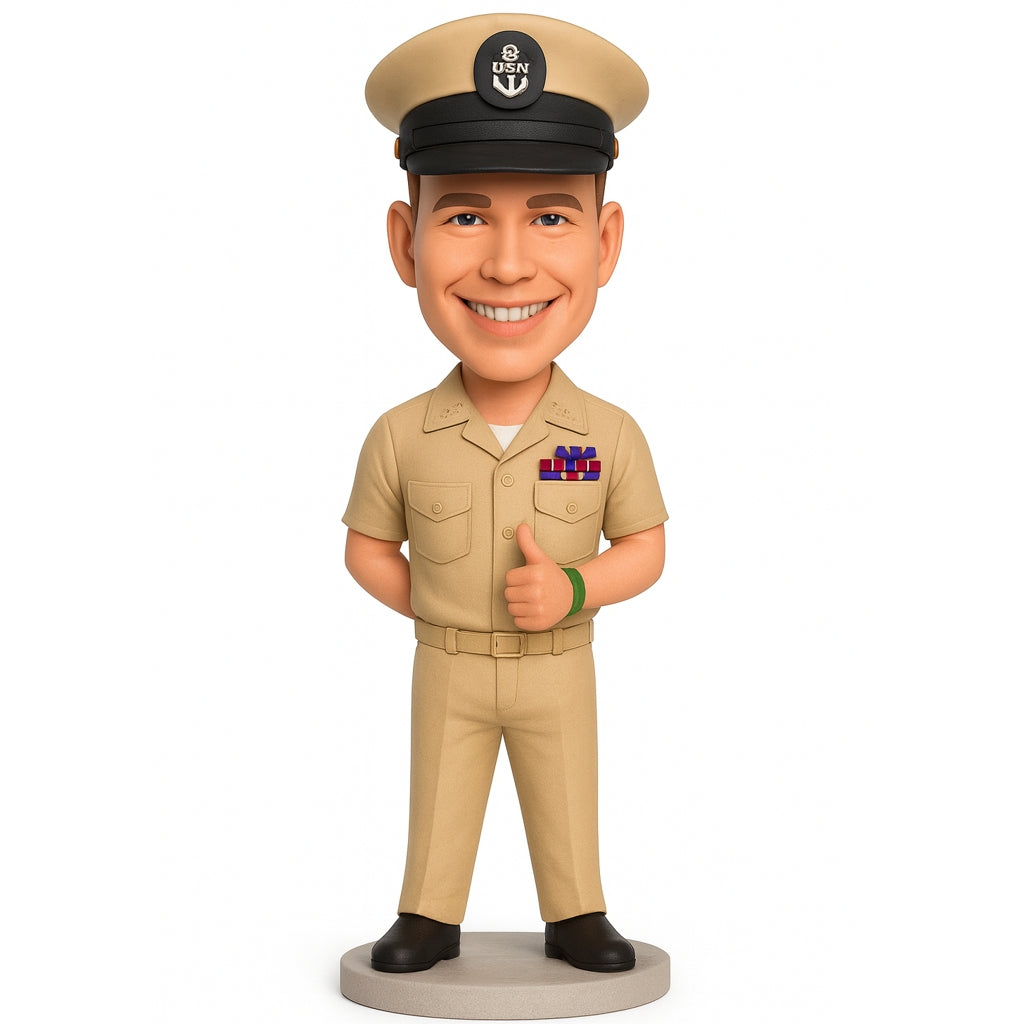 Custom Navy Bobblehead - Personalized Sailor Figurine