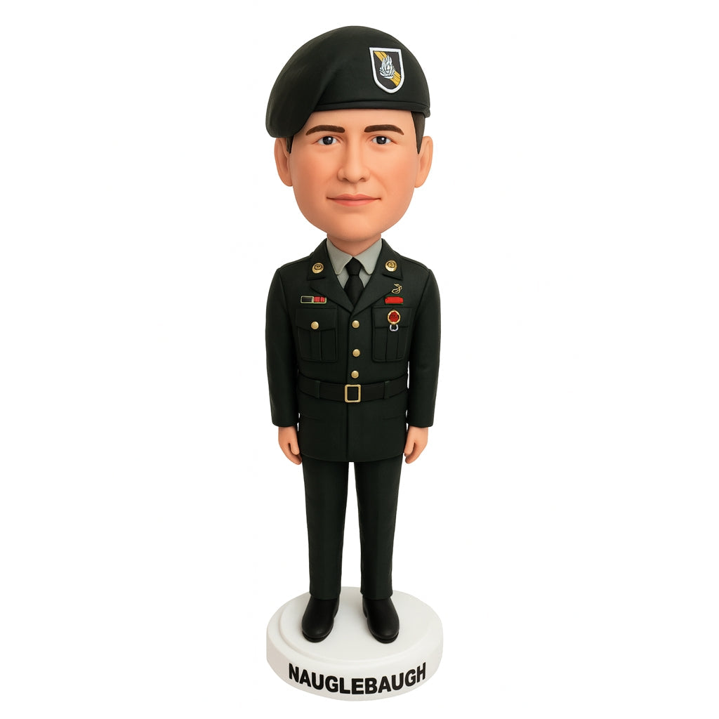 Custom Military Bobblehead - Personalized Officer Figurine in Uniform