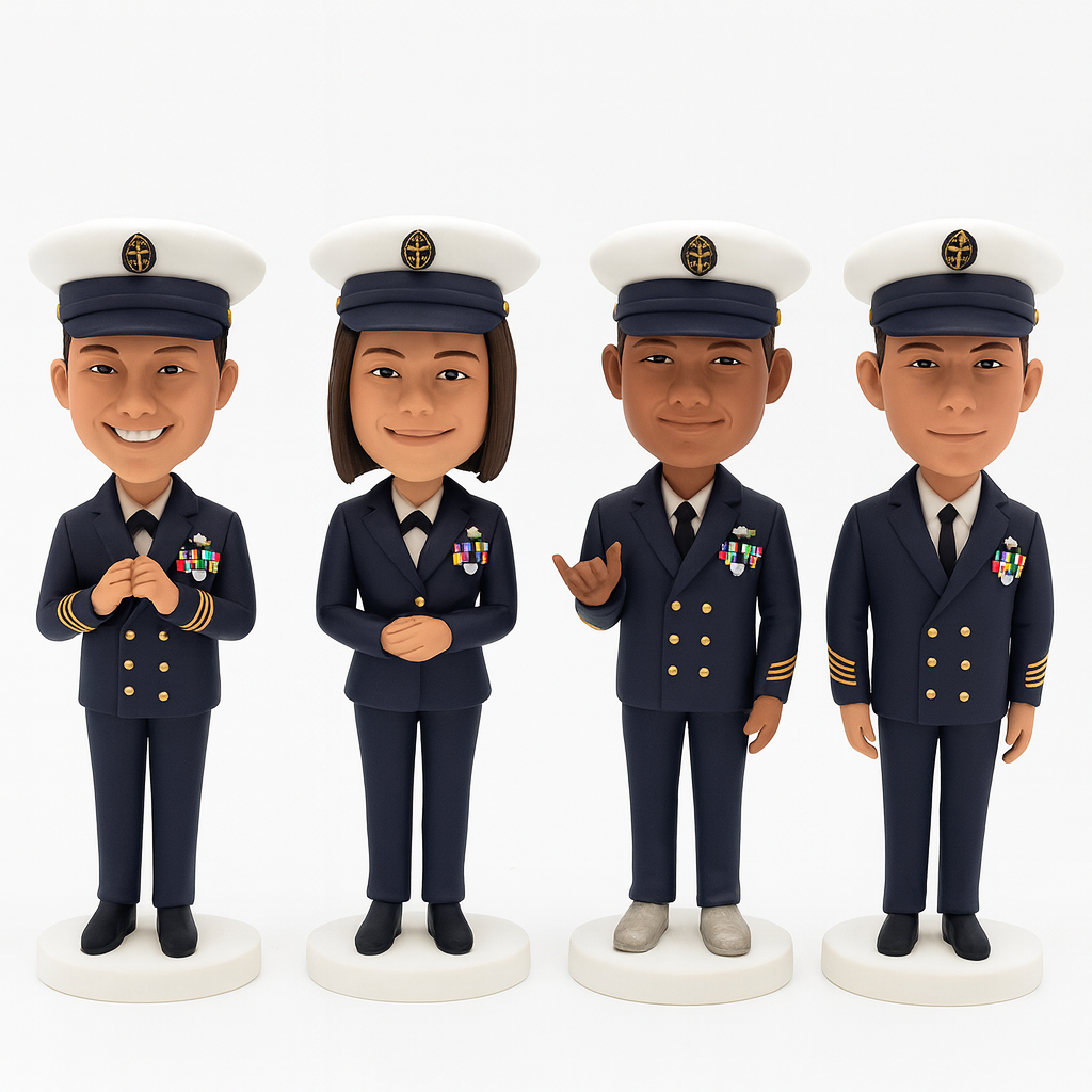 Custom Military Group Bobblehead - Personalized Soldier Figurine Set