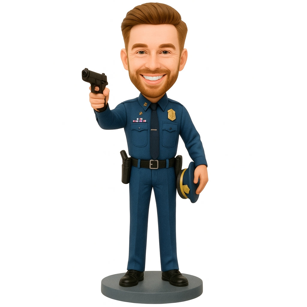 Custom Military Bobblehead - Personalized Soldier Figurine with Gun